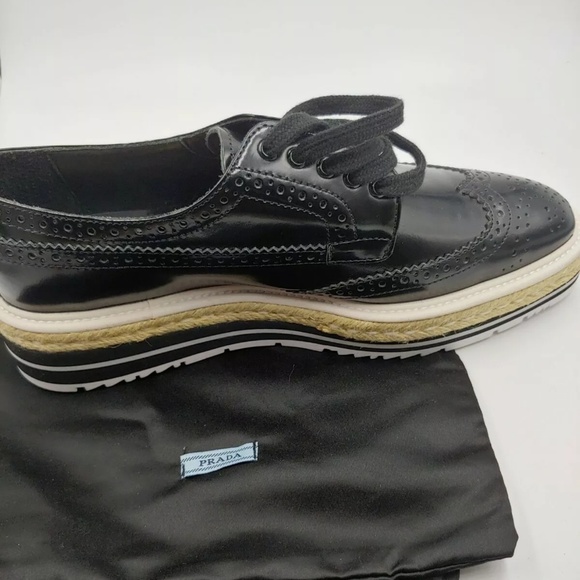 Prada Womens Wingtip Espadrilles Sz 8 - Picture 8 of 8